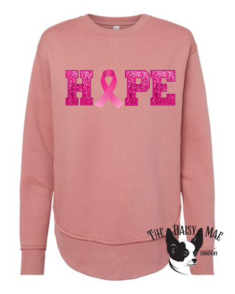 Women's Breast Cancer Awareness Month's Mauvelous Faux Sequined Sweatshirt