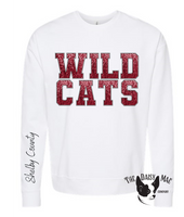 Shelby County Wildcats Faux Sequined Sweatshirt