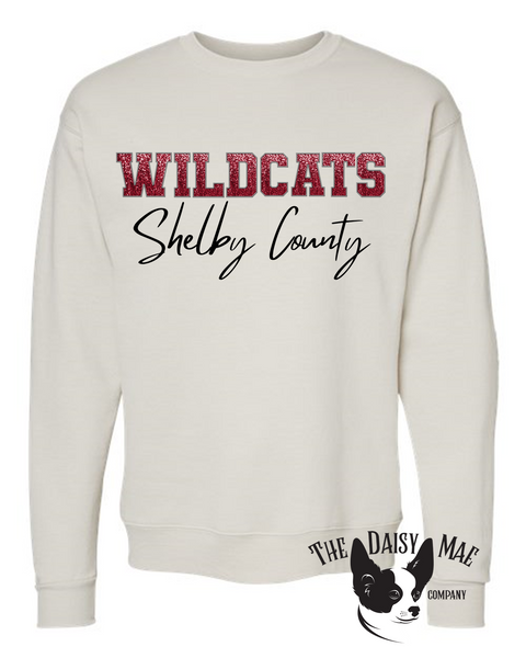 Your Shelby County Wildcats Faux Sequined Sweatshirt