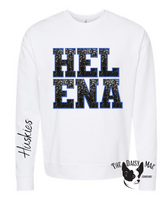 Black/Blue Faux Sequined Huskies Sweatshirt