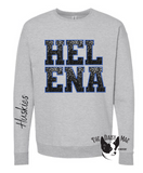 Black/Blue Faux Sequined Huskies Sweatshirt