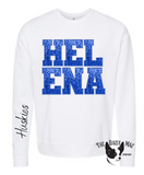Blue Faux Sequined Huskies Sweatshirt