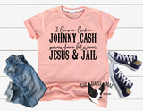 I live like Johnny Cash somewhere between Jesus and Jail T-Shirt