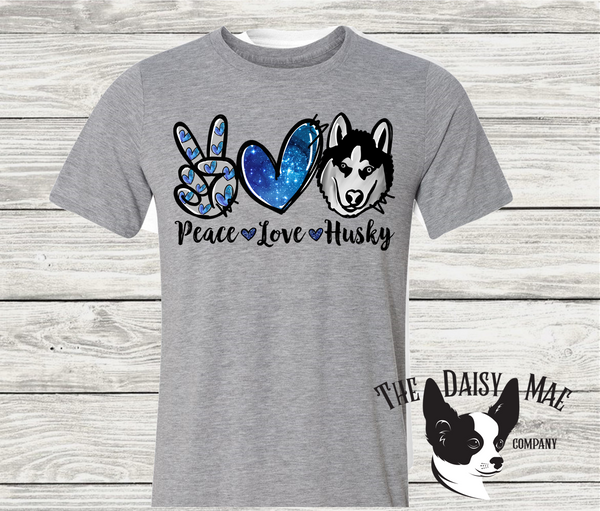 Peace Love huskies T-Shirt